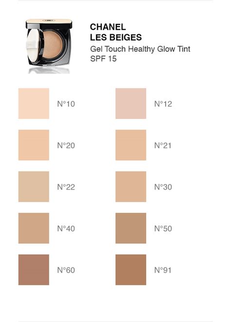 chanel gel touch foundation ingredients|Chanel foundation color chart.